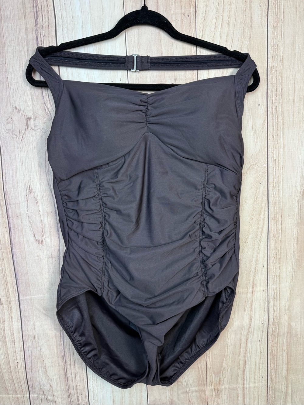 Lands' End Brown One-Piece Swimsuit with Adjustable Strap